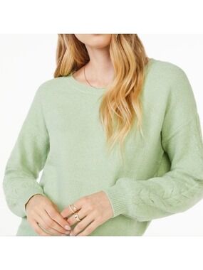 Scoop Women Pale Green Puff SleevesTie  Cross Back Sweater NWT Size 20